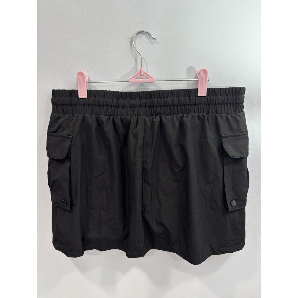 NEW Black Utility Cargo Wrap Skort XL Athletic Stretch Drawstring Hiking - Picture 5 of 8